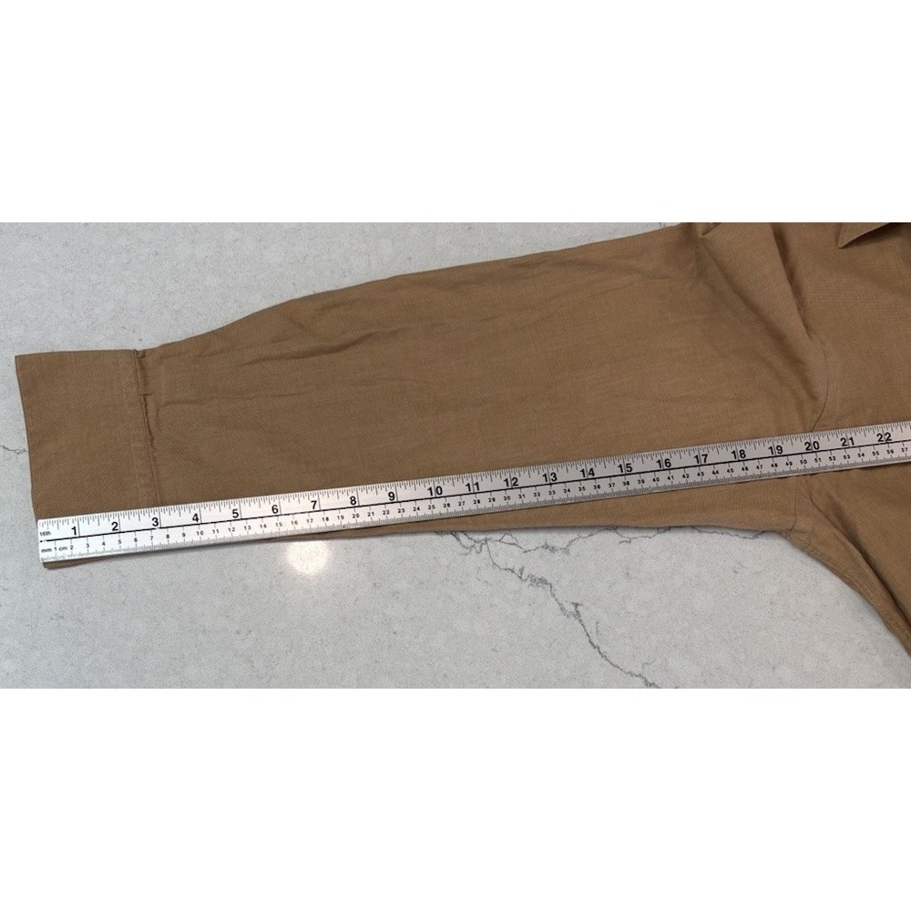 BOSS Hugo Boss Shirt Mens 41 16 Tan Brown 100% Cotton Long Sleeve EUC Portugal - Picture 7 of 9